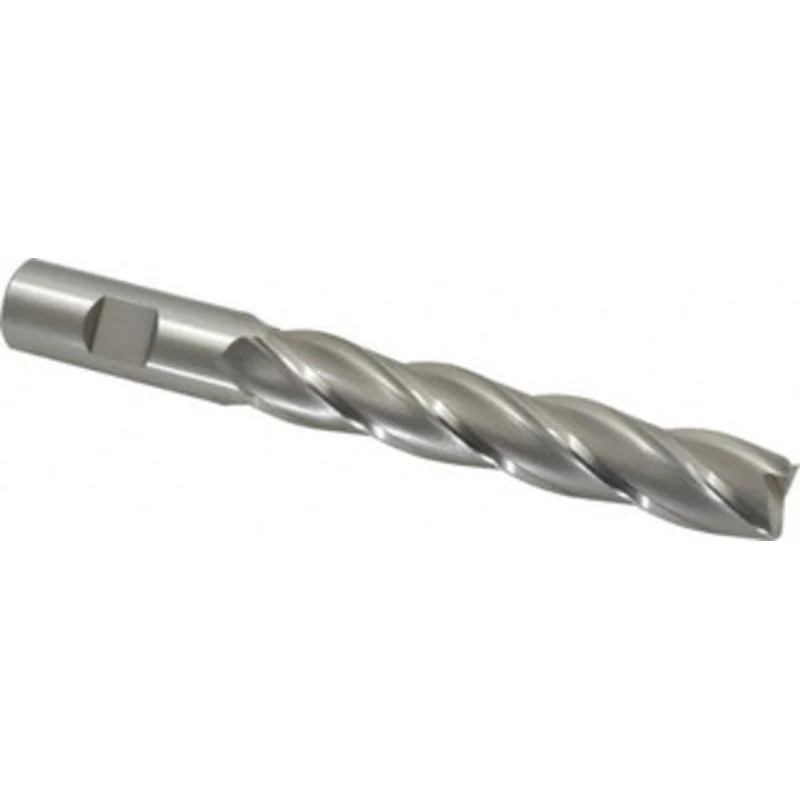 OSG 3/4, 4 LOC, 3/4 Shank Diam, 6-1/4 OAL, 4 Flute, Cobalt Square End Mill Single End, Uncoated, Spiral Flute, 30 Hel...